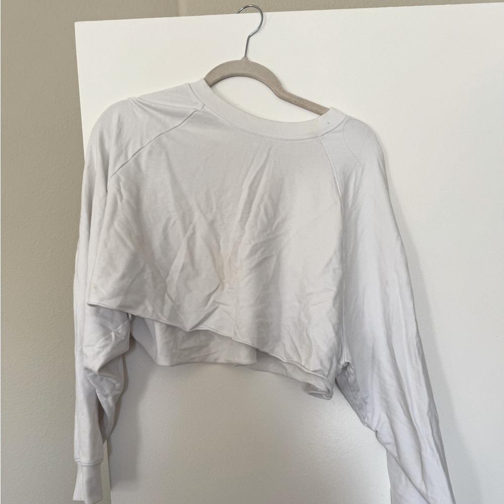 ALO fleece cropped sweatshirt in White